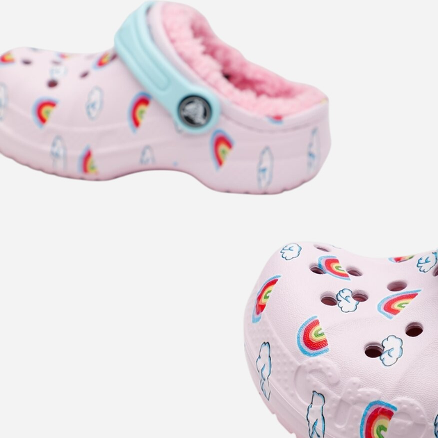 Chodaki dziecięce dla dziewczynki ocieplane Crocs Baya Lined Printed 207653-6GD 23-24 Różowe (196265139026) - obraz 3