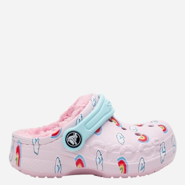 Chodaki dziecięce dla dziewczynki ocieplane Crocs Baya Lined Printed 207653-6GD 24-25 Różowe (196265139033) - obraz 1