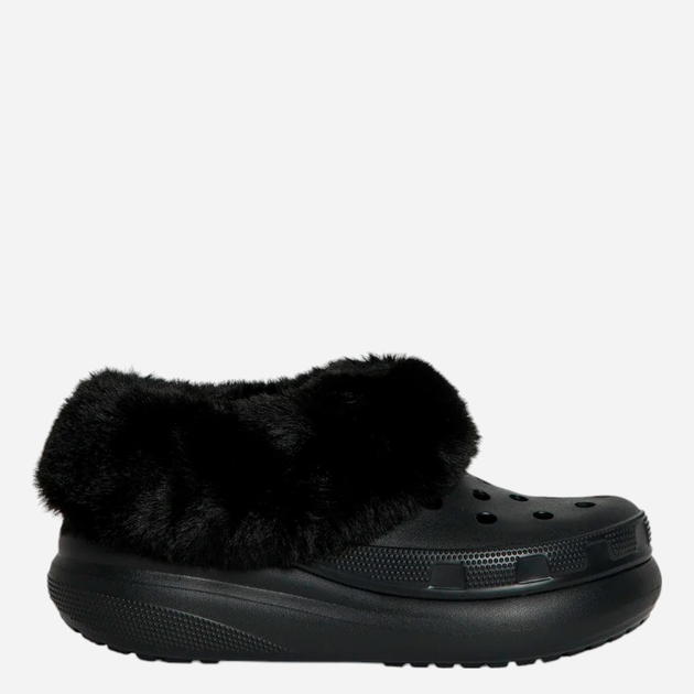 Жіночі крокси утеплені Crocs Furever Crush 208446-001 37-38 Чорні (196265276240) - зображення 1