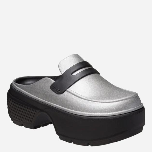 Klapki mule damskie Crocs Stomp Metallic Loafer 210363-01V 38-39 Srebrne (196265793792) - obraz 2