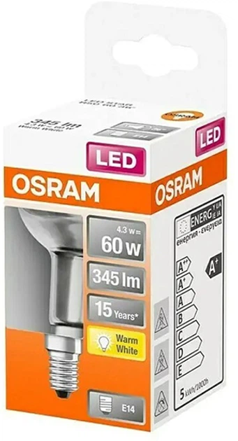 Світлодіодна лампа Ledvance LED R50 60 4,3Вт 2700К 230В GL E14 4058075126022 - изображение 3