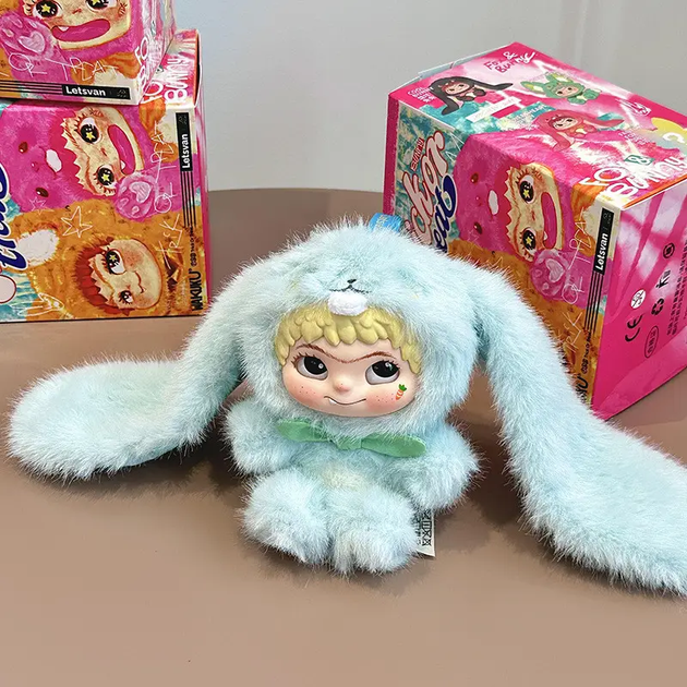 Мягкая плюшевая игрушка брелок фигурка длинноухий заяц Вакуку