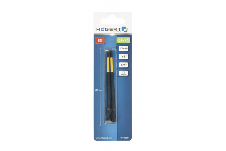 Ударные бит Torx TX10 длина 100мм комплект 2 штуки Hogert артикул (HT1S690) - Фото 2 Ударные бит Torx TX10 длина 100мм комплект 2 штуки Hogert артикул (HT1S690) - изображение 2