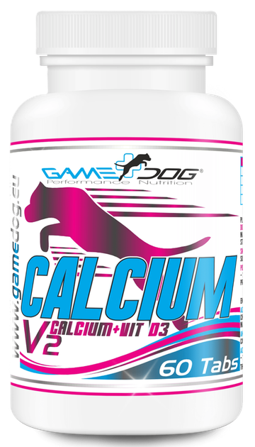 Suplement diety Game Dog Calcium+D3 V2 Wspomaganie wzrostu i wytrzymałości szkieletu u psów 60 tabletek (5904730806428) - obraz 1