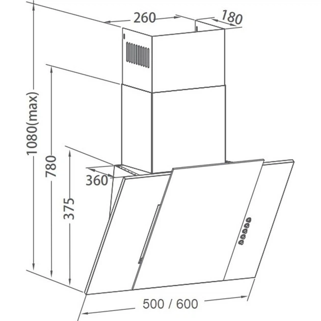 Вытяжка наклонная Pyramida NVX 50 (800) B WH [142792] - изображение 6