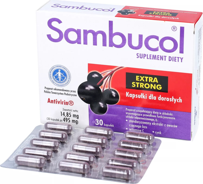 Дієтична добавка Adamed Sambucol Extra Strong 30 капсул (5900411003278) - зображення 2