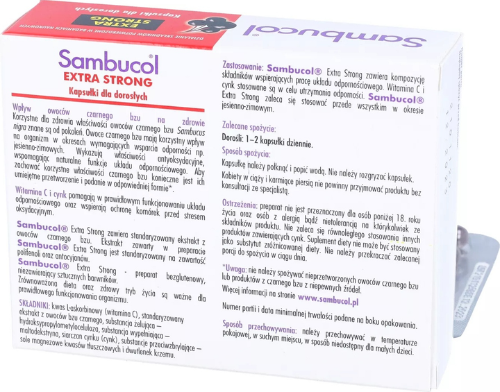 Дієтична добавка Adamed Sambucol Extra Strong 30 капсул (5900411003278) - зображення 3