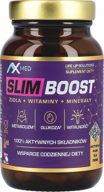 Suplement diety AX Med Slim Boost Zioła + Witaminy + Minerały 60 kapsułek (5908266365206) - obraz 1