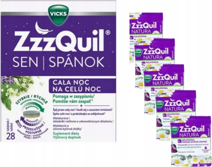 Suplement diety Vicks Sen Cała Noc 28 tabletek (8700216546263) - obraz 2