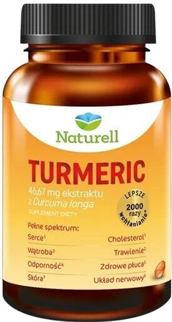 Suplement diety Naturell Turmeric 60 kapsułek (5904569250195) - obraz 1