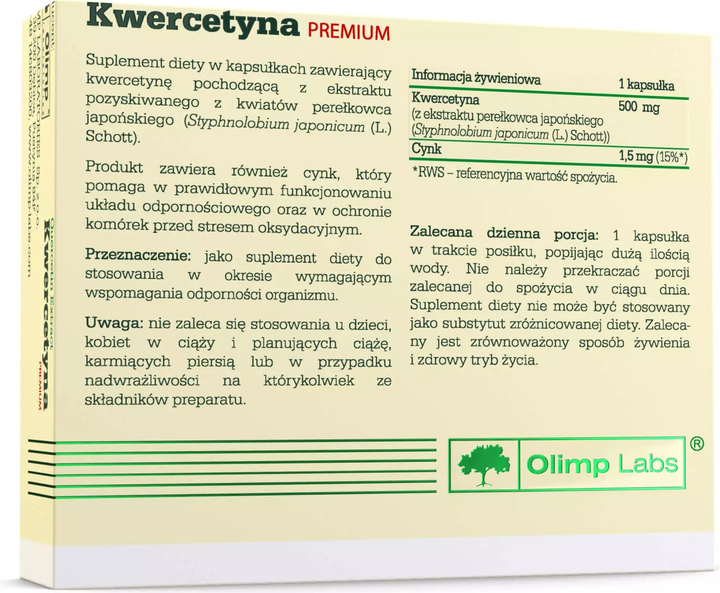 Suplement diety Olimp Kwercetyna Premium 500 mg 30 kapsułek (5901330050107) - obraz 2