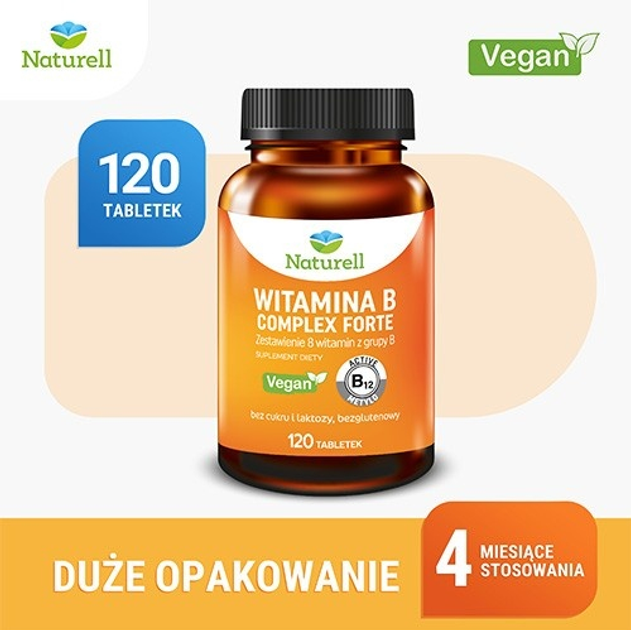 Suplement diety Naturell Witamina B Complex Forte 120 tabletek (5903031288803) - obraz 2