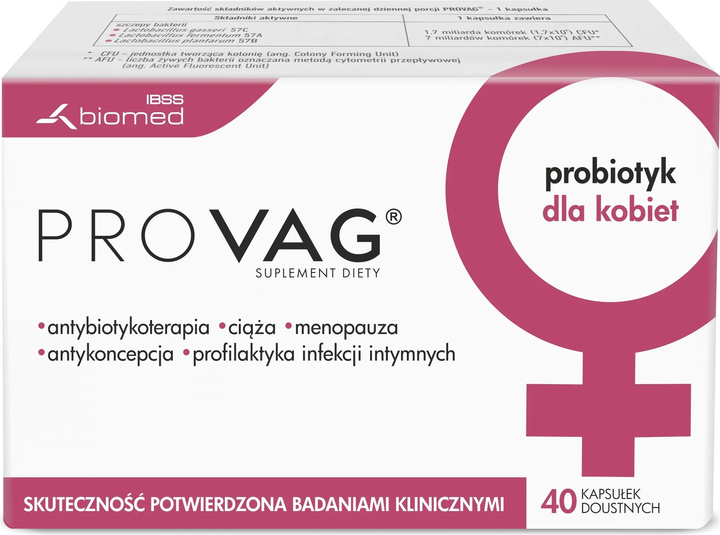 Дієтична добавка Biomed ProVag Пробіотик для жінок 40 капсул (5905179570987) - зображення 1