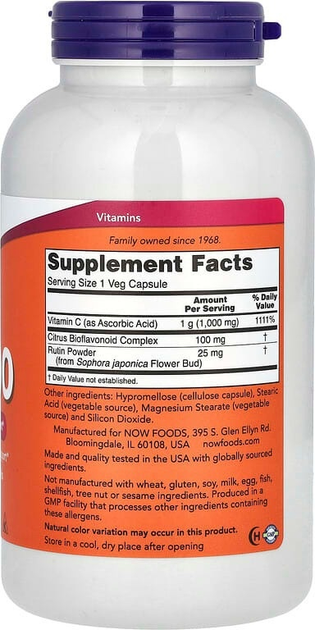 Дієтична добавка Now Foods C-1000 з біофлавоноїдами 250 капсул (733739006929) - зображення 4