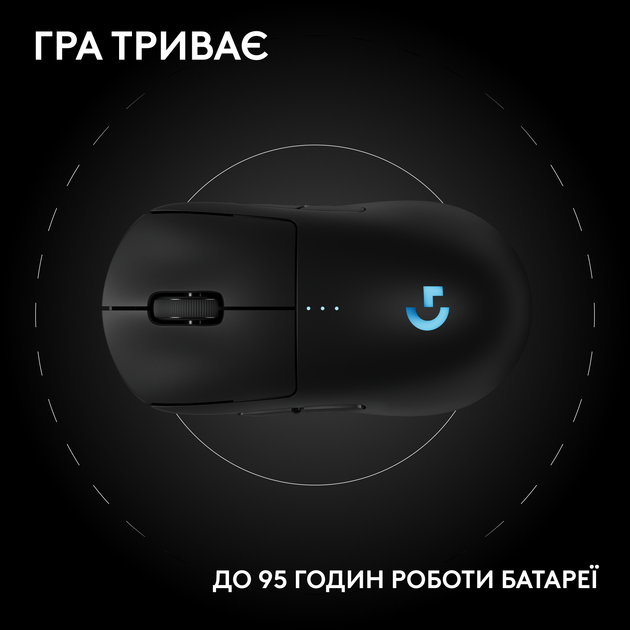 Миша Logitech G Pro 2 Lightspeed Wireless Black (910-007295) - Фото 12 Миша Logitech G Pro 2 Lightspeed Wireless Black (910-007295) - зображення 12