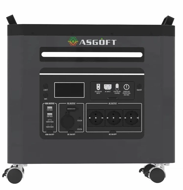 Станція резервного живлення ASGOFT / 3.3 кВт / 3.3 кВт⋅год / LiFePO4 - Фото 2 Станція резервного живлення ASGOFT / 3.3 кВт / 3.3 кВт⋅год / LiFePO4 - изображение 2