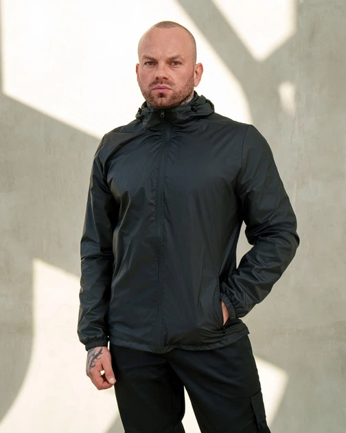 Вітровка Top Clothes M чорна К-1129 - Фото 2 Вітровка Top Clothes M чорна К-1129 - зображення 2