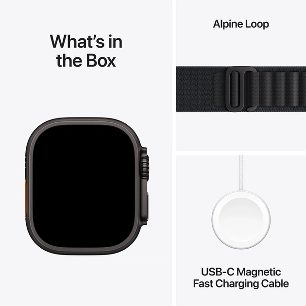 Smartwatch Apple Watch Ultra 3 GPS + Cellular 49mm Black Titanium Case with Black Alpine Loop - S (MF0Q4) - obraz 7