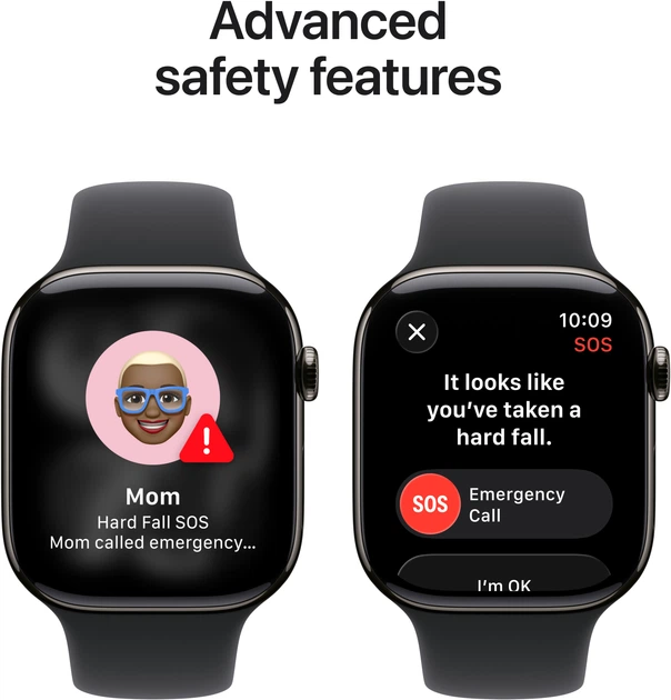 Smartwatch Apple Watch Series 11 GPS + Cellular 42mm Slate Titanium Case with Black Sport Band - S/M (MF8R4) - obraz 6
