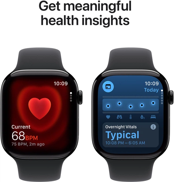 Smartwatch Apple Watch Series 11 GPS + Cellular 42mm Jet Black Aluminium Case with Black Sport Band - M/L (MF854) - obraz 5