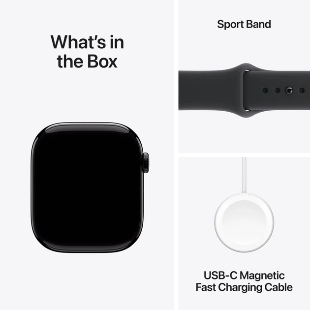 Smartwatch Apple Watch Series 11 GPS + Cellular 42mm Jet Black Aluminium Case with Black Sport Band - M/L (MF854) - obraz 8