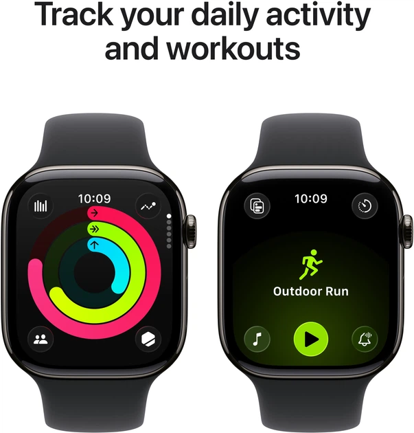 Smartwatch Apple Watch Series 11 GPS + Cellular 42mm Slate Titanium Case with Black Sport Band - M/L (MF8T4) - obraz 4