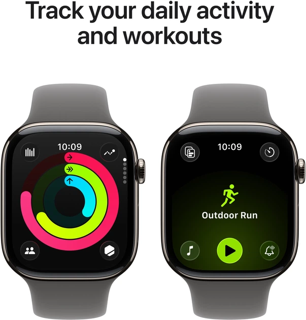 Смарт-годинник Apple Watch Series 11 GPS + Cellular 46mm Natural Titanium Case with Stone Grey Sport Band - S/M (MFCW4) - зображення 4