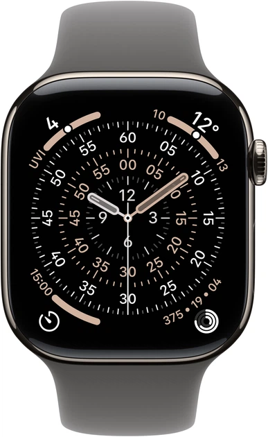 Smartwatch Apple Watch Series 11 GPS + Cellular 46mm Natural Titanium Case with Stone Grey Sport Band - M/L (MFCX4) - obraz 2