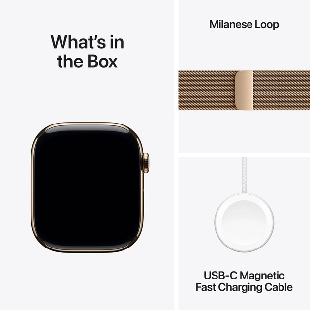 Smartwatch Apple Watch Series 11&nbsp;GPS + Cellular 42mm&nbsp;Gold Titanium Case with Gold Milanese Loop (MF8Y4) - obraz 8