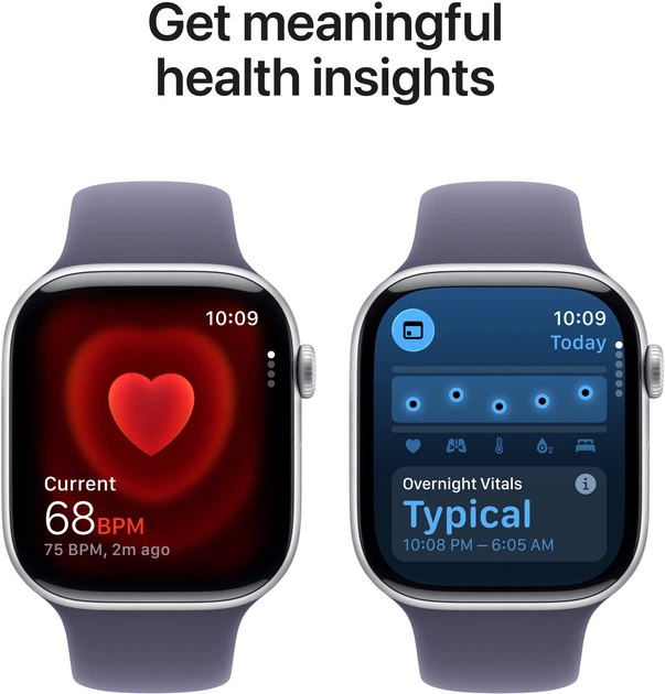 Smartwatch Apple Watch Series 11 GPS + Cellular 46mm Silver Aluminium Case with Purple Fog Sport Band - S/M (MFCP4) - obraz 5