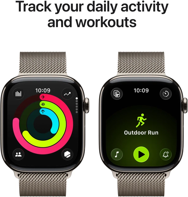 Смарт-годинник Apple Watch Series 11 GPS + Cellular 46mm Natural Titanium Case with Natural Milanese Loop - M/L (MFD04) - зображення 4