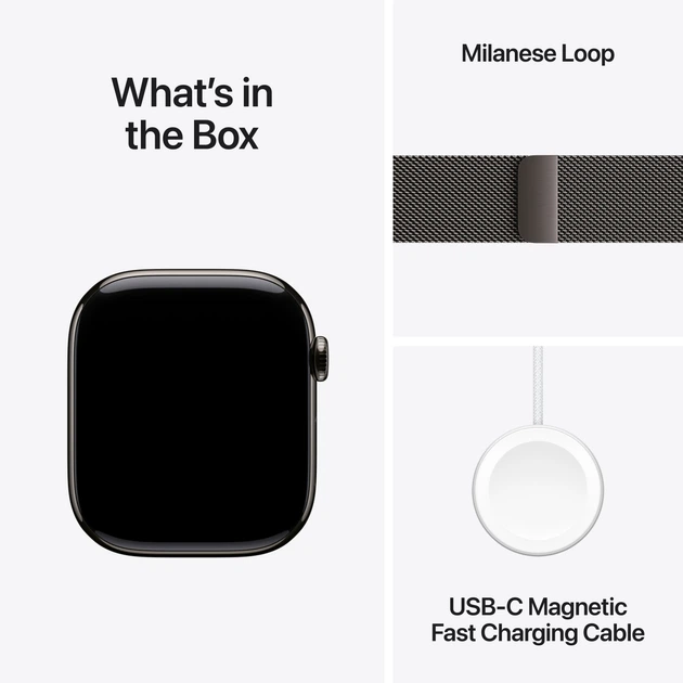 Smartwatch Apple Watch Series 11 GPS + Cellular 46mm Slate Titanium Case with Slate Milanese Loop - M/L (MFD44) - obraz 8