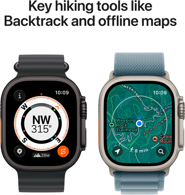 Смарт-годинник Apple Watch Ultra 3 GPS + Cellular 49mm Natural Titanium Case with Blue/Bright Blue Trail Loop - S/M (APL_MEWR4) - зображення 5