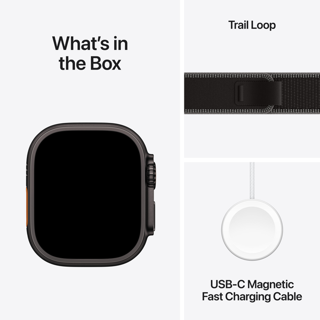 Смарт-годинник Apple Watch Ultra 3 GPS + Cellular 49mm Black Titanium Case with Black/Charcoal Trail Loop - M/L (APL_MF1H4) - зображення 7