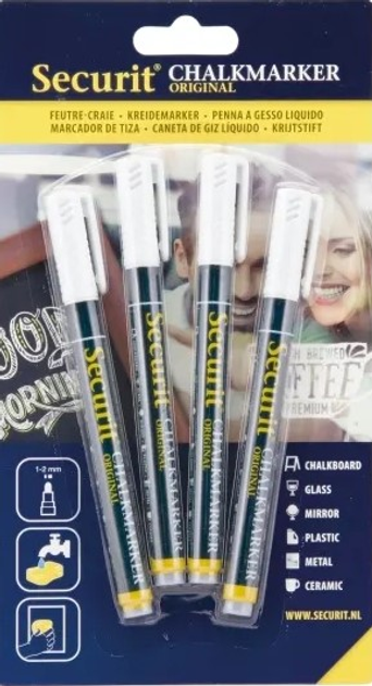 Набір маркерів Securit Chalkmarker Original 1-2 мм 4 шт (ZES8717624242212) - зображення 1