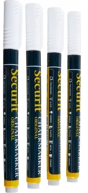 Набір маркерів Securit Chalkmarker Original 1-2 мм 4 шт (ZES8717624242212) - зображення 4