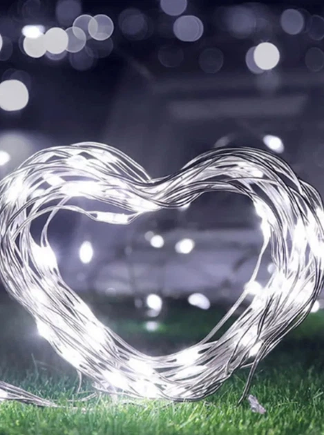 Гирлянда роса нить 50LED 5 м светодиодная на батарейках АА холодный белый BRS White - изображение 2