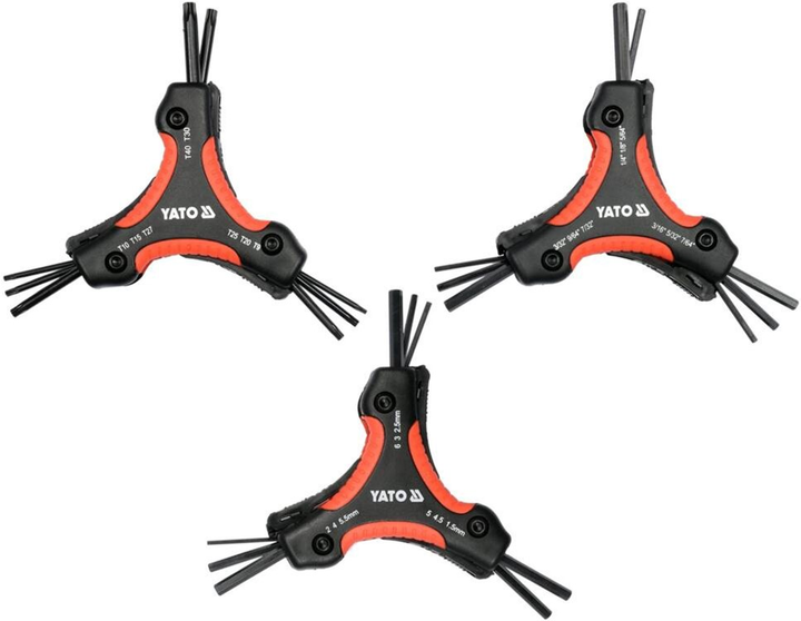 Набір ключів шестигранних Yato YT-05644 HEX H1.5-H6 TORX T9-T40 26 шт (5906083049330) - зображення 2
