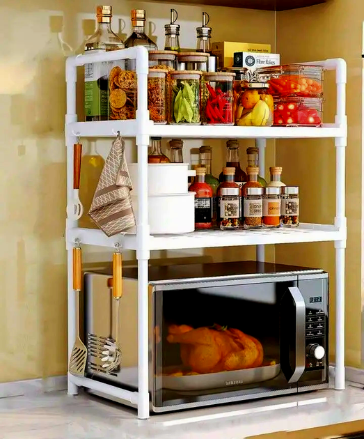 Полиця стійка стелаж-органайзер для мікрохвильовки Kitchen Racks