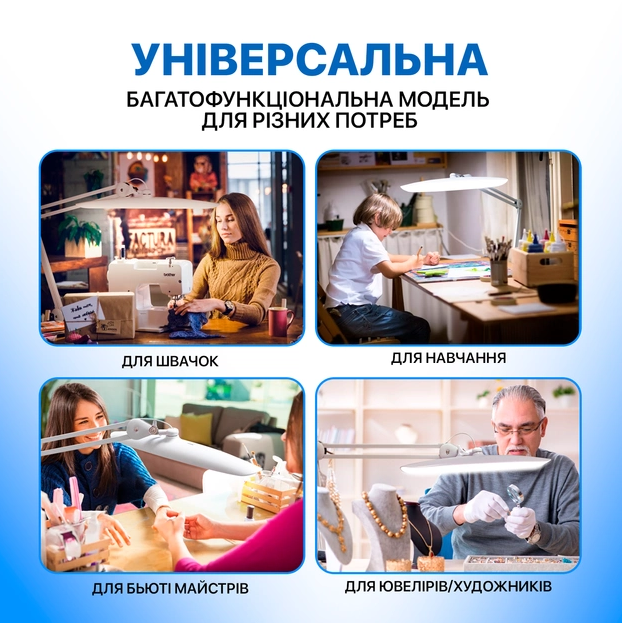 Настольная лампа бестеневая для косметолога мастера маникюра наращивания ресниц тату вышивки для учебы для работы Doctor Lamp 9501 LED 182 led 20W 2700-4000-6000K с регулировкой яркости - изображение 3