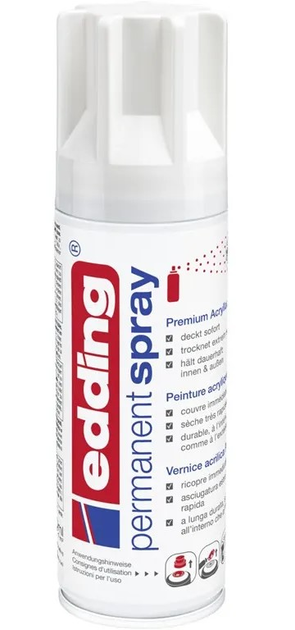 Фарба-спрей Edding Permanent Spray White Glossy 200 мл (4004764971343) - зображення 1