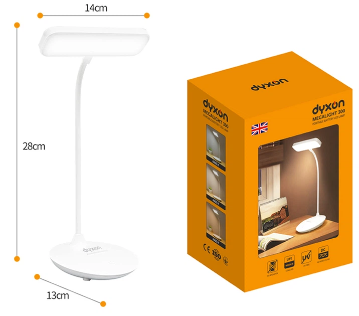 Настольная светодиодная лампа Dyxon MEGALIGHT 300 White с аккумулятором (DXNLMGLGT300W) - Фото 9 Настольная светодиодная лампа Dyxon MEGALIGHT 300 White с аккумулятором (DXNLMGLGT300W) - изображение 9