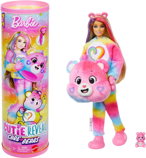 Лялька Barbie Cutie Reveal Care Bears: Нова хвиля Ведмедик Єдність (JFV60) - Фото 1 Лялька Barbie Cutie Reveal Care Bears: Нова хвиля Ведмедик Єдність (JFV60) - зображення 1