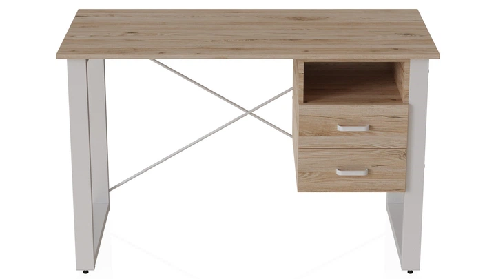 Письменный стол с ящиками Ferrum-decor Оскар 750x1400x700 металл Белый ДСП Дуб Сан-Марино 16 мм (FRD-103283) - Фото 1 Письменный стол с ящиками Ferrum-decor Оскар 750x1400x700 металл Белый ДСП Дуб Сан-Марино 16 мм (FRD-103283) - изображение 1