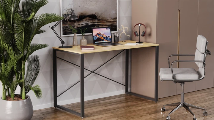 Письменный стол Ferrum-decor Серии Конект 75x120x600 черный ДСП Дуб Артизан 16мм (FRD-104203) - Фото 3 Письменный стол Ferrum-decor Серии Конект 75x120x600 черный ДСП Дуб Артизан 16мм (FRD-104203) - изображение 3