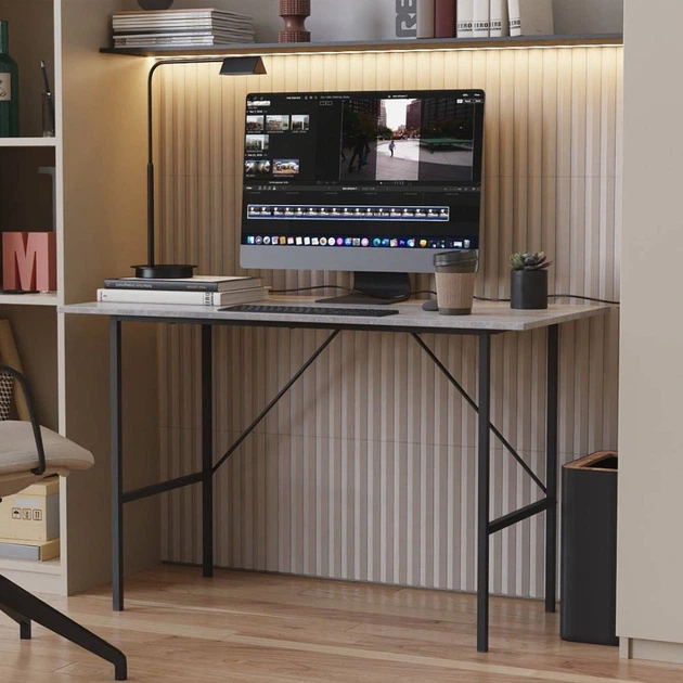 Стол письменный LINE Тайм Ferrum-decor 750x1200x600 Черный металл ДСП Бетон 16 мм (FRD-104891) - Фото 1 Стол письменный LINE Тайм Ferrum-decor 750x1200x600 Черный металл ДСП Бетон 16 мм (FRD-104891) - изображение 1