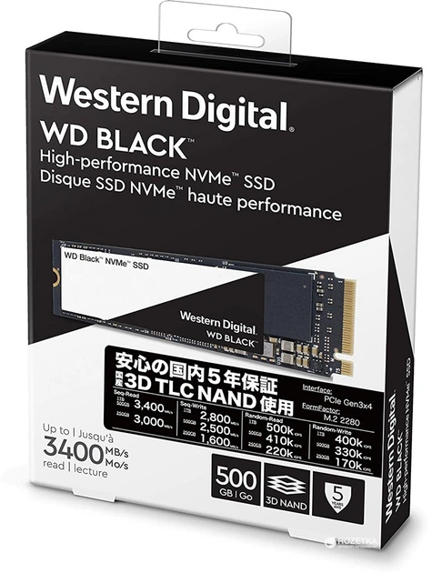 SSD диск Western Digital Black 500GB M.2 2280 PCIe 3.0 x4 TLC (WDS500G2X0C) - изображение 5