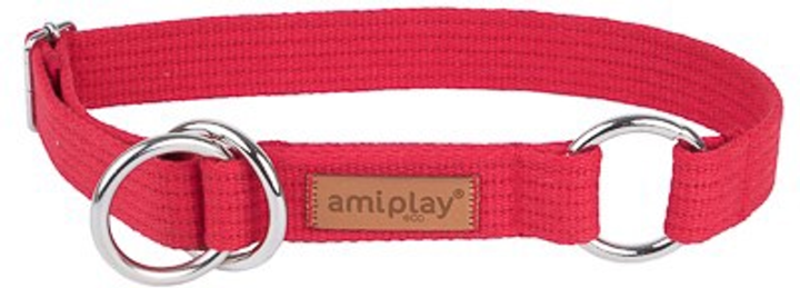 Obroża półzaciskowa Amiplay Cotton L Czerwona (5907563234048) - obraz 1