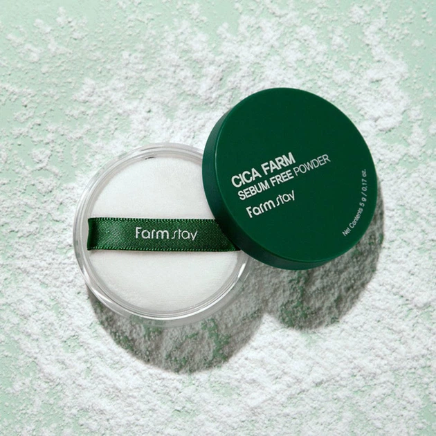 Матуюча розсипчаста пудра FarmStay Cica Farm Sebum Free Powder з центелою 5 г (8809551954723) - зображення 2