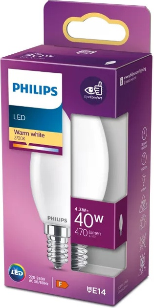 Світлодіодна лампа Philips 40W B35 E14 WW FR ND RFSRT4 (929001345355) - зображення 2